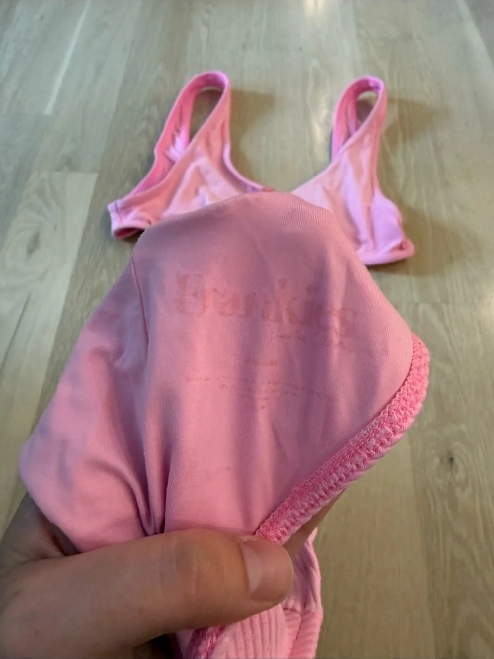 Ribbed Pink Two-Piece Bikini Set